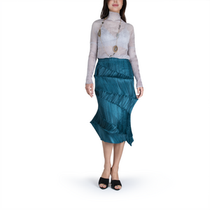 Asymmetrical two-way pleated designer Skirt