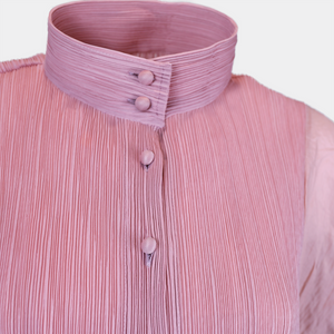 Pleated button-up shirt dress