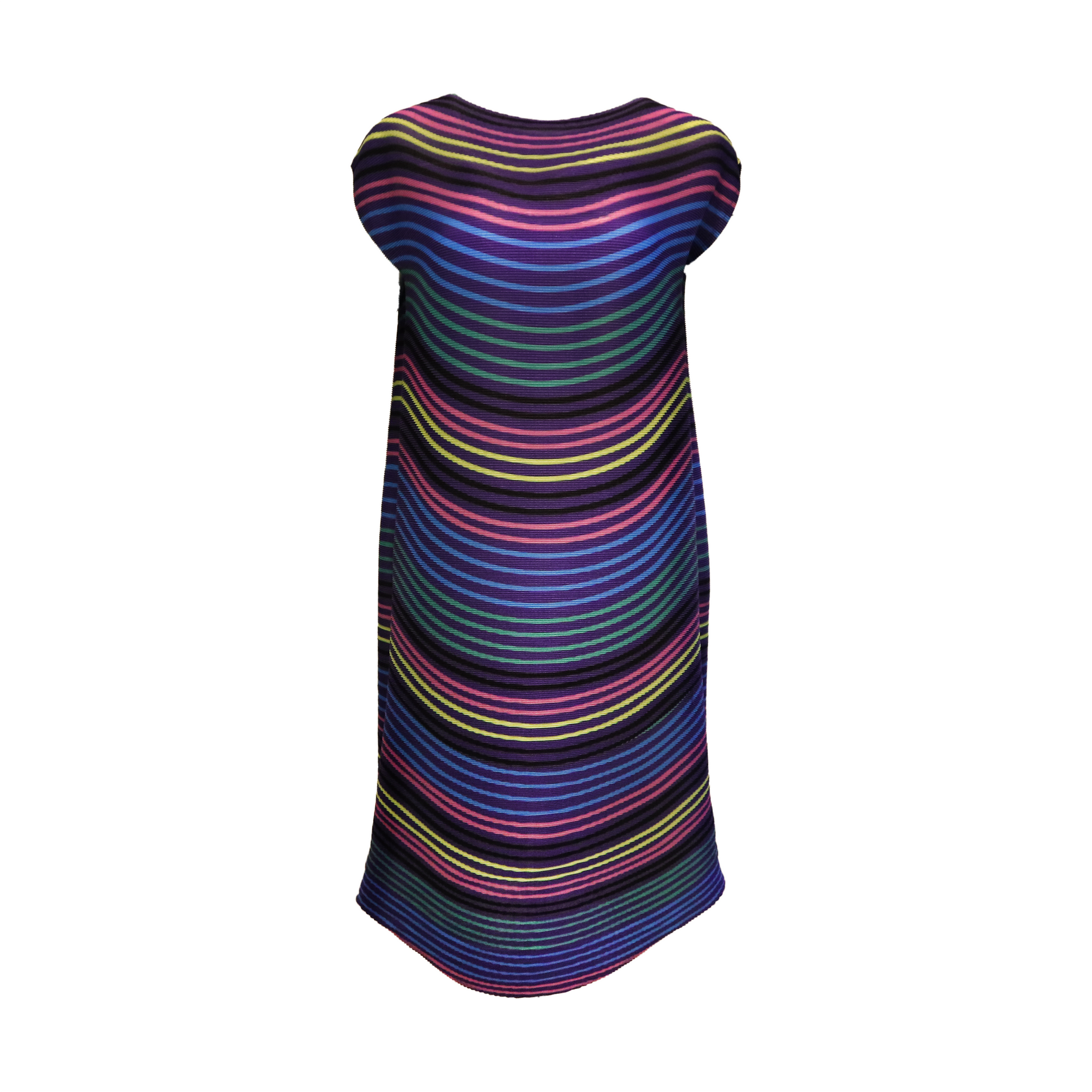 Color stripes printed dress