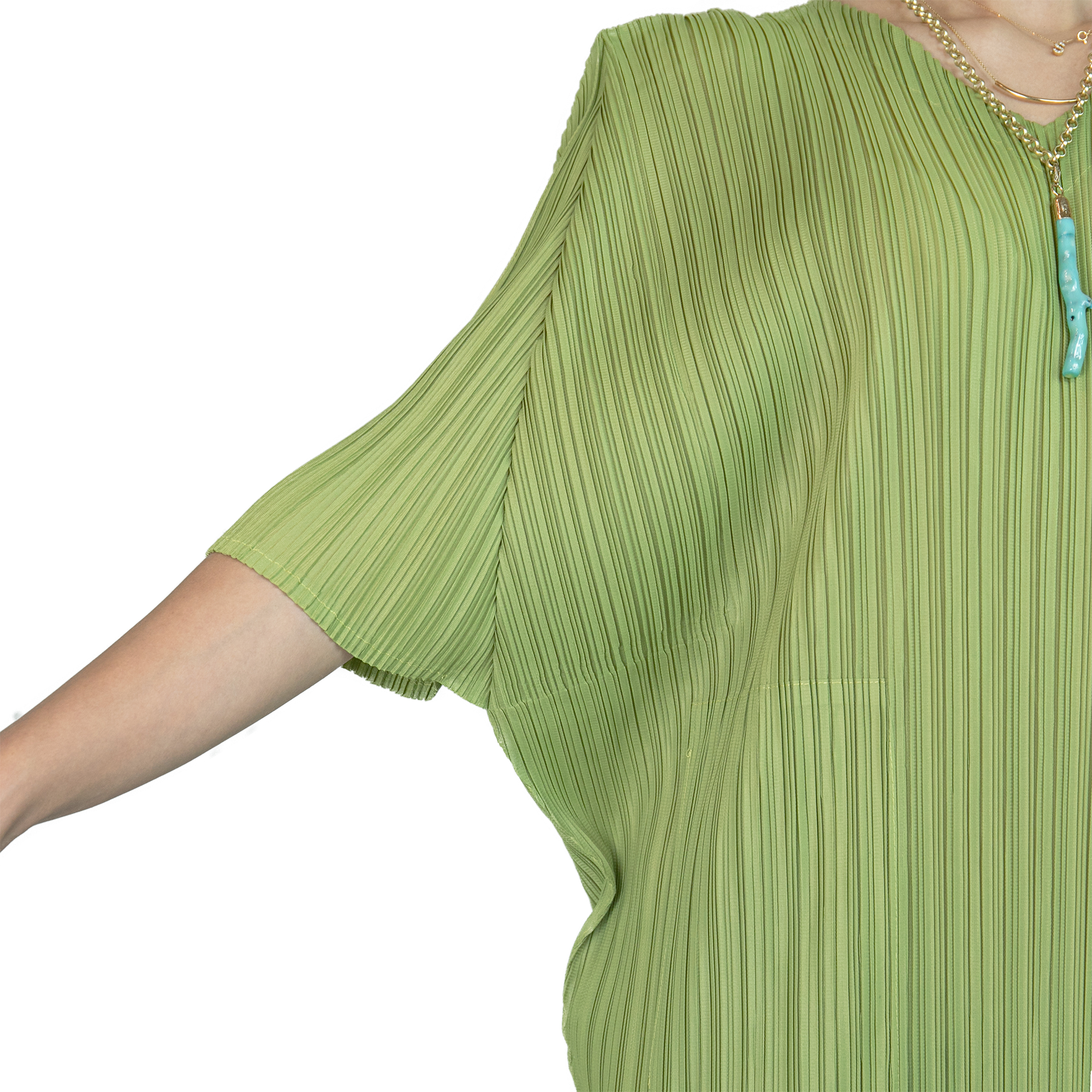 Pleated Pocket V neck summer dress