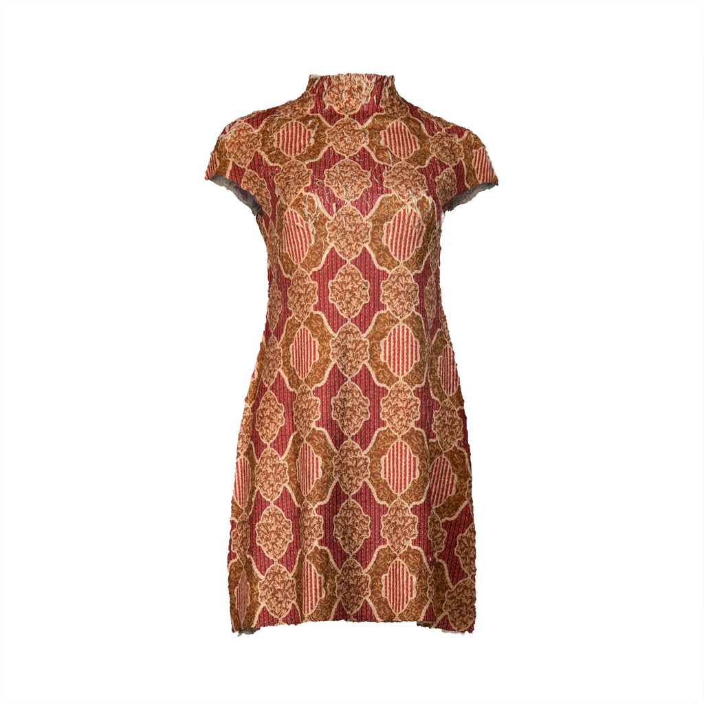Printed crinkle textured midi summer dress