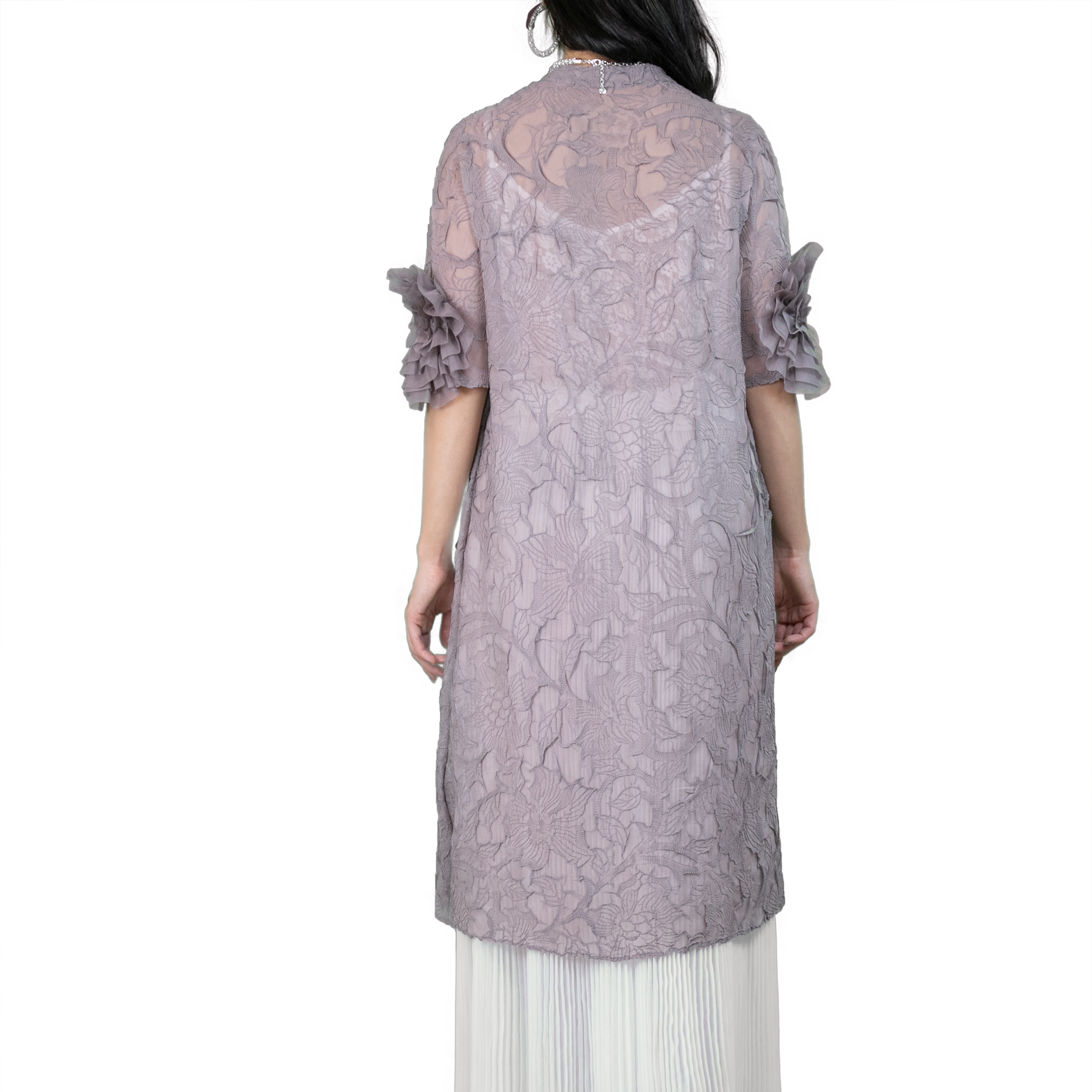 button-up petaling textured shirt dress