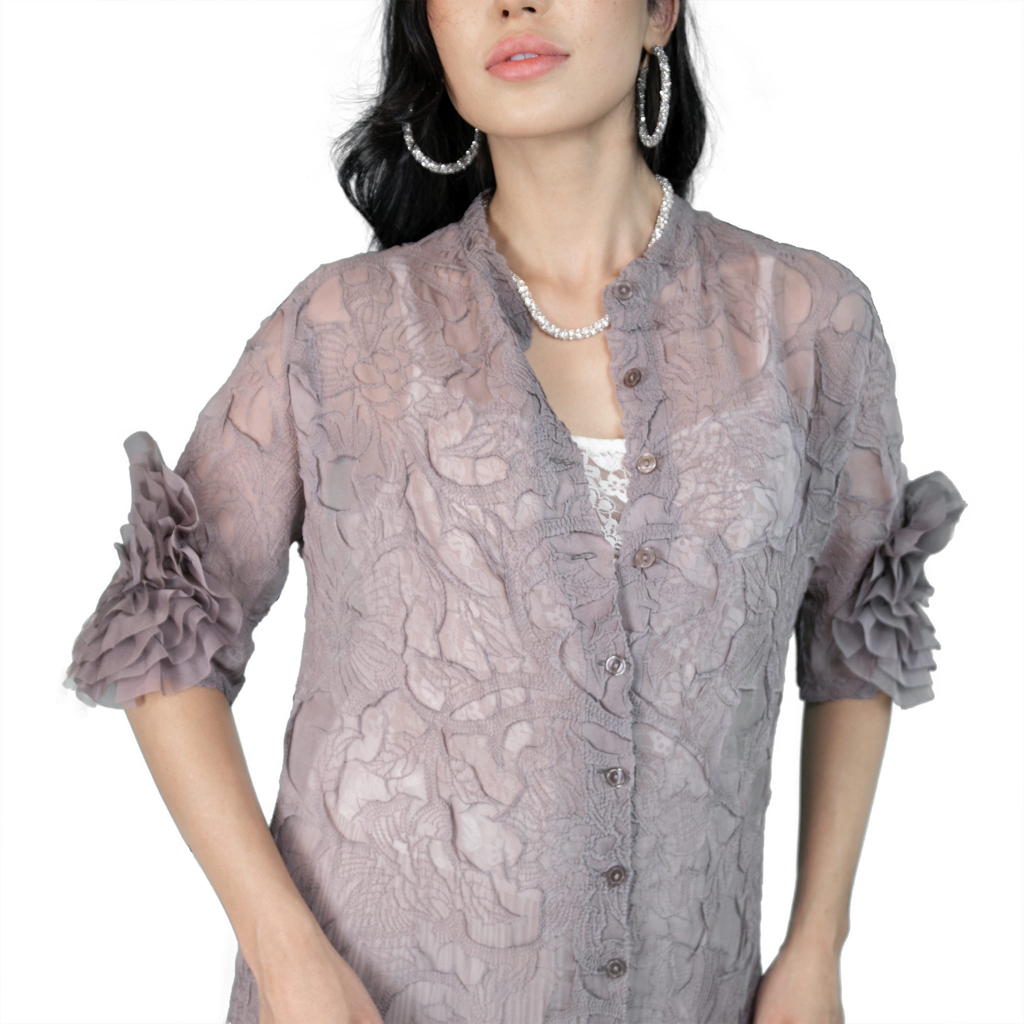 button-up petaling textured shirt dress