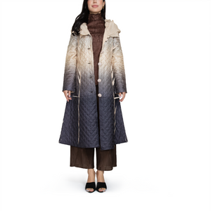 Textured gradient midi coat