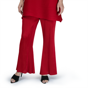 Pleated bell-bottom pants