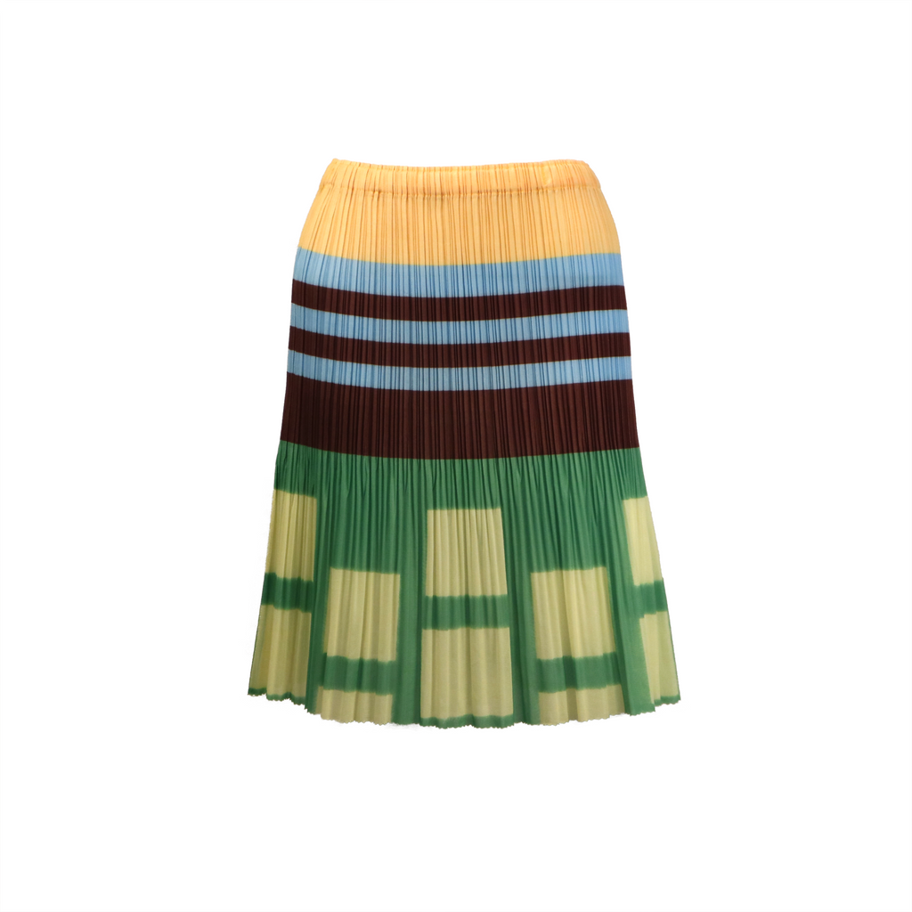 Geometric pattern pleated skirt